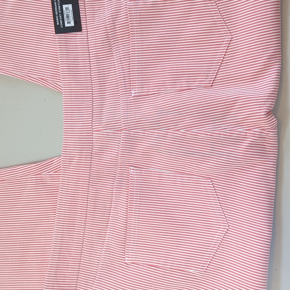 Mario Serrani, Orange And Ivory Pinstripe Ankle/Capri Pants. XXl - Picture 4 of 9